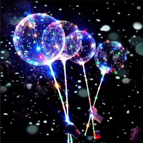 BOBO Clear led balloons Luminous Helium Bubble Balloon 3m LED String birthday decorations kids Party Supplies Night Market