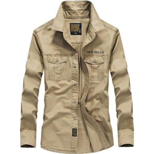100% Cotton Men Military Shirt Long Sleeve Casual Shirts Mens Spring Autumn Summer Plus Size 4XL Clothes camisa social masculina