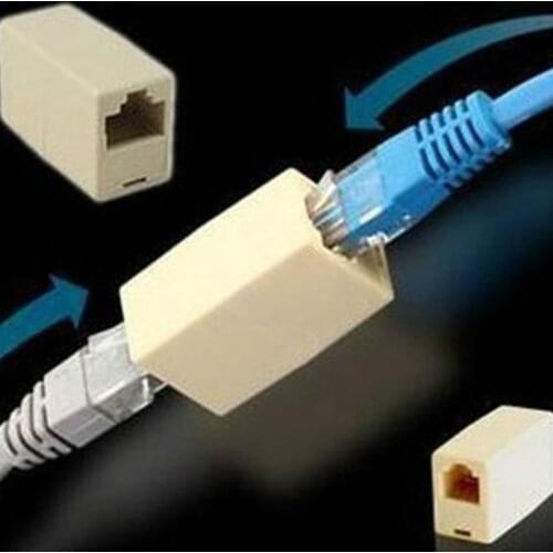 New Network Ethernet Dual Straight Head Lan Cable Joiner Coupler RJ45 CAT 5 5E 6 6a Extender Plug Network Cable Connector