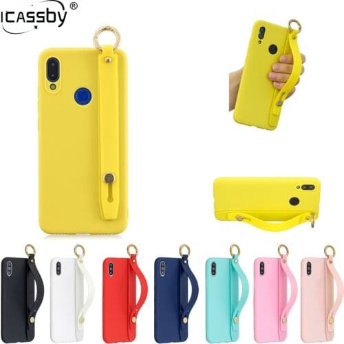 Wrist Strap Hand Band Silicone Case For Huawei Y5 Y6 Y7 Y9 2019 2018 Stand Ring Cover Huwawei Honor 7A 7C 8c 8s 8X 9S 9Lite Case