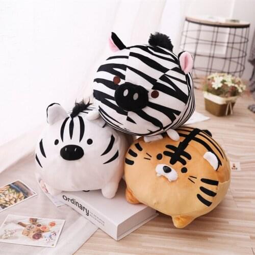 35-45cm Cute Tiger&Zebra Plush Toys Soft Stuffed Cartoon Animal Kawaii Doll Down Cotton Pillow For Children Girls Christmas Gift