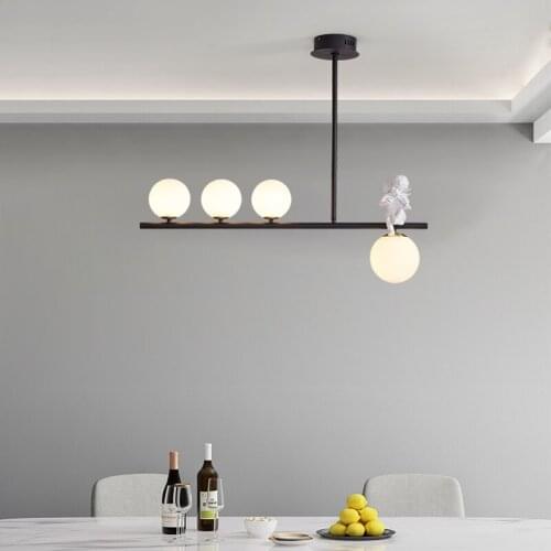 Modern dining room glass ball chandelier art sculpture Angel decoration long lamp ceiling living room home furnishing Chandelier