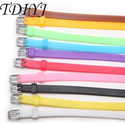 TDIYJ Keeper 8MM Mixed Color Children Silicone Bracelet For Summer Beach DIY Keeper Slide Charms 12pcs