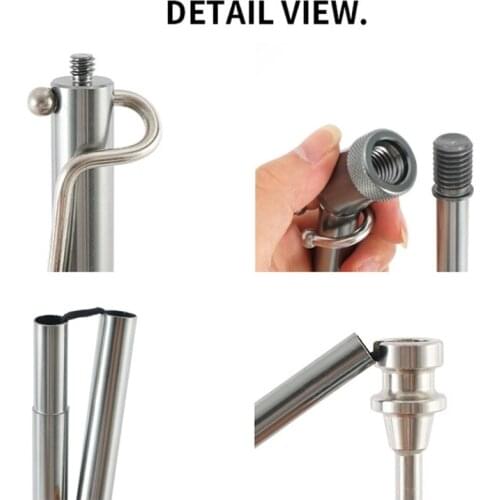 H8WC Outdoor Aluminum Alloy Light Stand Folding Lamp Hanging Rack Camera Selfie Stick Bracket for Fishing Camping Traveling