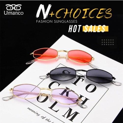 Umanco 2021 New Fashion Colorful Oval Sunglasses For Women Men Steampunk Alloy Frame Acrylic Lens Glasses Show Photography Gifts