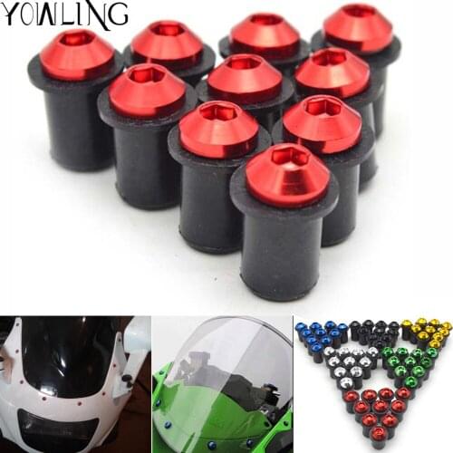 5mm 10pcs Universal motorcycle Windshield Spike Bolts Screw Nuts For suzuki hayabusa gsx1300r gsx600 gsxr750 csr1000 DL650 GSX-R