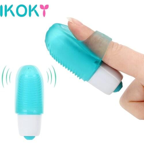 IKOKY G-Spot Finger Vibrator Powerful Vibrating Egg Vaginal Stimulator Massager Clitoris Sex Toy for Woman Waterproof