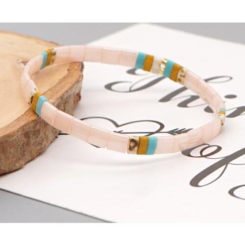 Bohemian Beach Style Handmade Jewelry Tila Rice Beads Braided Bracelet Women Jewelry Tassel Armband Beads Bracelets