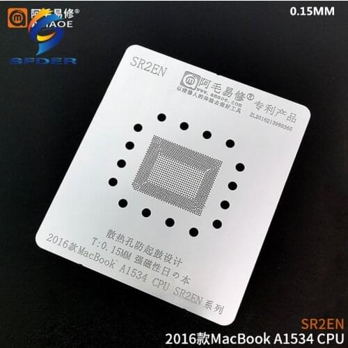 0.15MM Thickness Amaoe BGA Stencil RebalIing SR2EN For Macbook 2016 A1534 820-00045-A CPU Chip Tin Plant Solder Heat Template