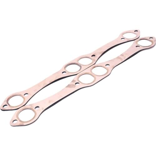1 Pair SBC Oval Port Copper Header Exhaust Gasket Seal For Chevy SB 327 305 350 383 Exhaust Manifold Gasket Set