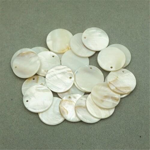 10X Mother of Pearl White DISC SeaShell with Drilled Hole Pendants Beads 8-30mm