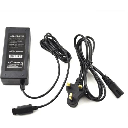 10PCS a lot UK Plug AC adapter 100-240 power supply Adapter for Nintendo Gamecube/NGC console with power cable/cord