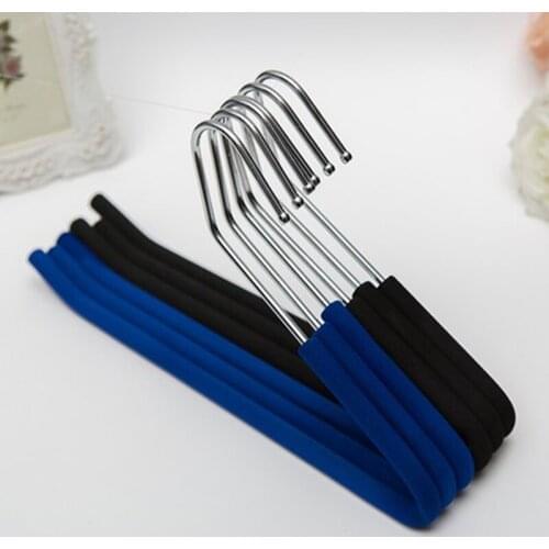 10 pcs/lot 34.5cm High-end Metal Trousers Hangers with Sponge Padded Multifunctional Heavy Duty Pants Rack