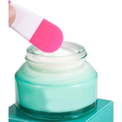 2Pcs Mask Fan Brush Applicator Mini Cosmetic Spatulas Scoop Face Cream Makeup Mask Spoon For Facial Makeup Cream DIY Mask Tool