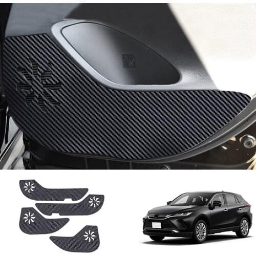 4Pcs Car Carbon Fiber Door Anti-Kick Pad Side Edge Protection Mat Cover for Toyota Harrier 2020