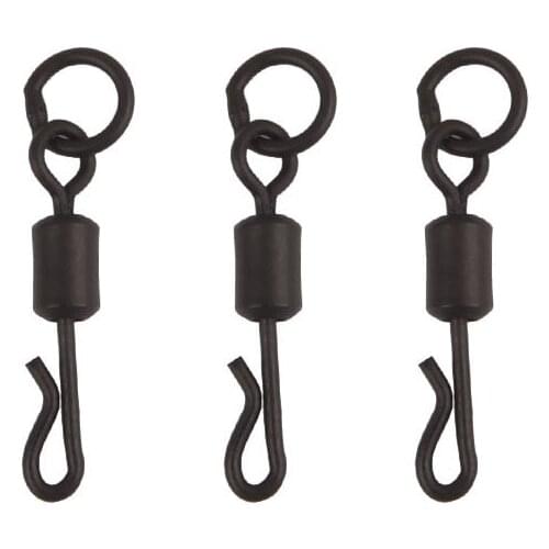 500pcs Carp fishing swivel connector quick change swivels with Ring Carp Fishing Accessories Matt Black quick link rigs tackle