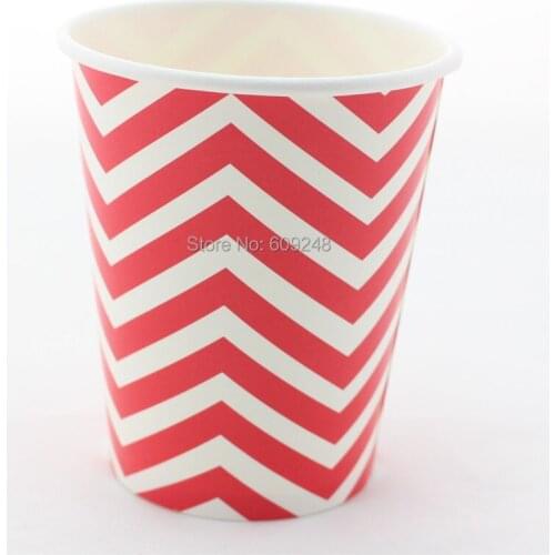 60pcs 90Z Christmas Wedding Birthday Red Party Chevron Paper Cups Drinking Wholesale,3 Days Delivery on Orders over $100