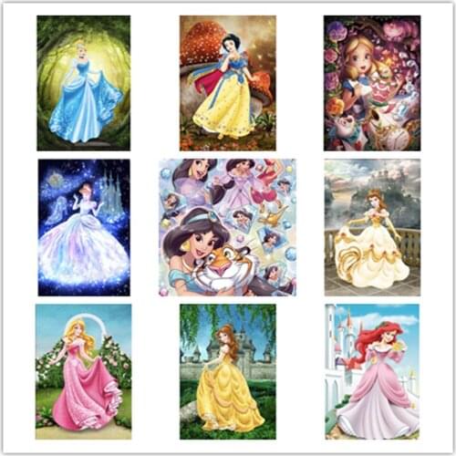 Disney Cartoon Princess Diamond Painting Snow White 5D Full SquareRound Diamond Mosaic Home Decoration Gift