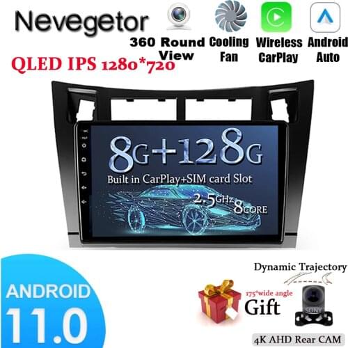 Android 11 For Toyota yaris 2008 2009 2010 2011 Car Radio Multimedia Video Player GPS Navigation NO DVD 2 Din DSP 4G