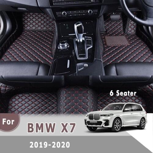RHD Car Floor Mats For BMW X7 2020 2019 6 Seater Car Accessories Interior Decoration Carpet Car Styling Leather Foot Pads Cover