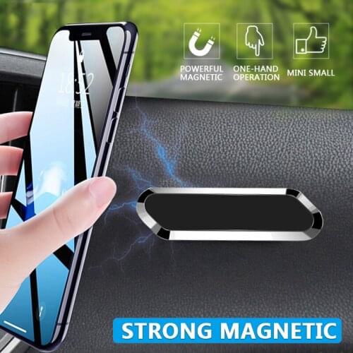 New Magnetic Car Phone Holder Dashboard Mini Strip Shape Stand For iPhone Samsung Xiaomi Metal Magnet GPS Auto Mount for Wall