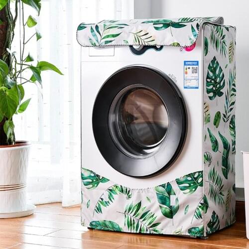 Waterproof Washing Machine Cover Home Polyester Roller Laundry Silver Coating Dustproof Case Cover Washing Machine Cover