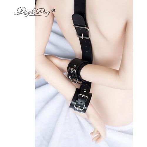 DAVYDAISY Sexy Lingerie Exotic Accessories Adjustable PU Leather BDSM Collars Choker Handcuffs Whip Bondage Slave Adult Sex Toy