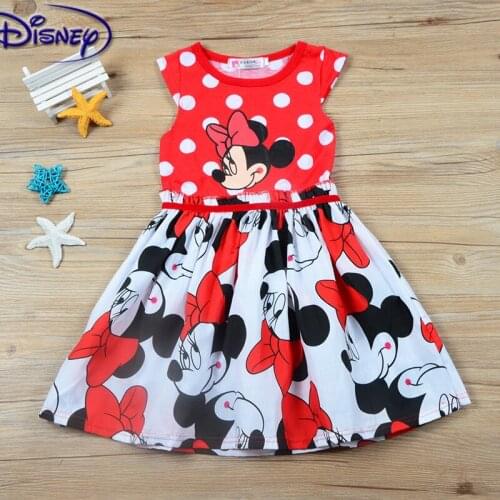Disney childrens clothing 1 pcs summer childrens clothing childrens princess Minnie skirt fashion cute travel cool dress