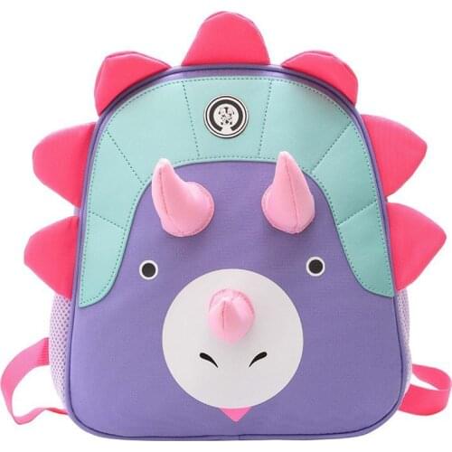 Childrens kindergarten school bag cute 3-6 year old baby cartoon small school bag boys and girls backpack Korean backpack dinos