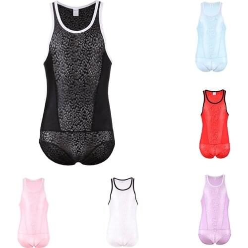 Men Undershirts Sexy Underwear Tank Top Fitness Bodysuits Shorts Sexy Homme Underwear Wrestling Singlet Slips Swimwear
