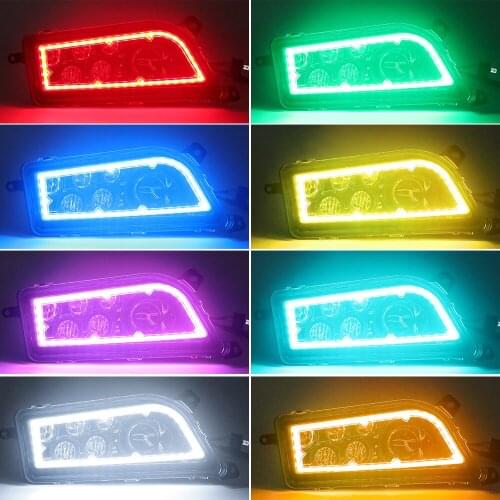 High/Low Beam Halo RGB Angel Eyes ATV UTV LED Headlight Assembly ATV-RZR1000-Halo for Polaris RZR 900 XP 1000 2016 TURBO