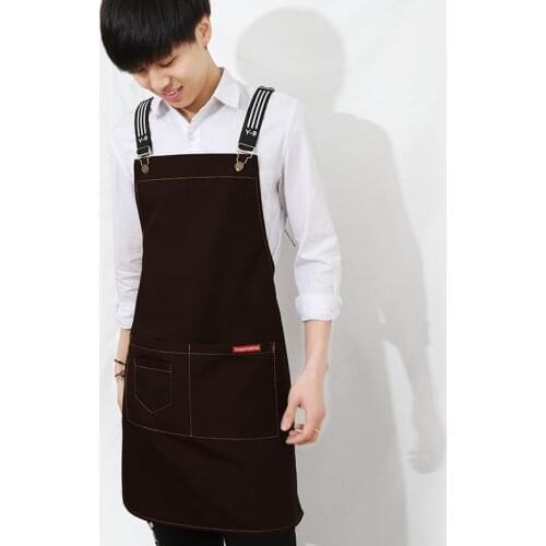 Apron canvas Korean fashion custom logo milk tea coffee shop restaurant nail men and women kitchen work clothes printing