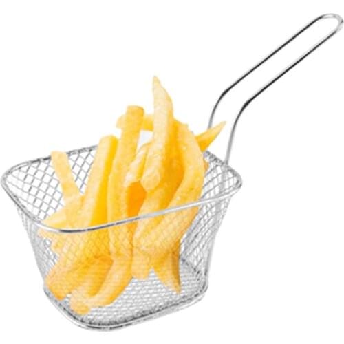 French Fries Basket Portable Stainless Steel Chips Mini Frying Basket Strainer Fryer Kitchen Cooking Chef Basket Colander Tool