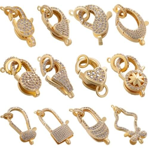 Juya DIY Creative Gold/Silver Color Fasteners Connector Lobster Clasps Accessories For Needlework Beads Pearls Jewelry Making