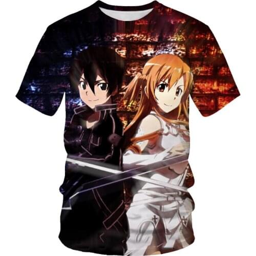 Summer new style interesting pattern 3d T-shirt printing Fashion parent-child suit series T-shirt anime casual short-sleeved