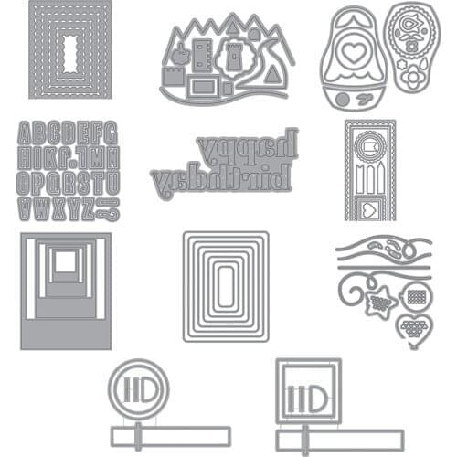 Metal Cutting Dies Slimline Nested Stitched Scalloped Rectangles Phrases For DIY Scrapbooking Embossing Paper Cards Dies 2021New