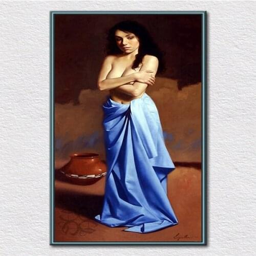 Room decoration supply craft of Canvas prints painting from sex nude lady art paintings to hang on room wall free shipping