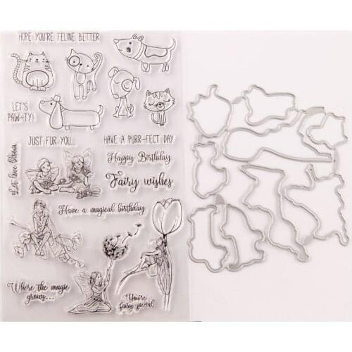 NCraft Clear Stamps Cutting Dies Scrapbook Paper Craft scrapbooking T1644 Puppy Kitten Fairy of Forest