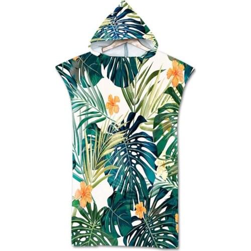 New printed floral Microfiber Fabric Adult Bath Towels Beach Towel Changing Bathrobe Cloaks Hooded Swimming Gym Fitness Towels