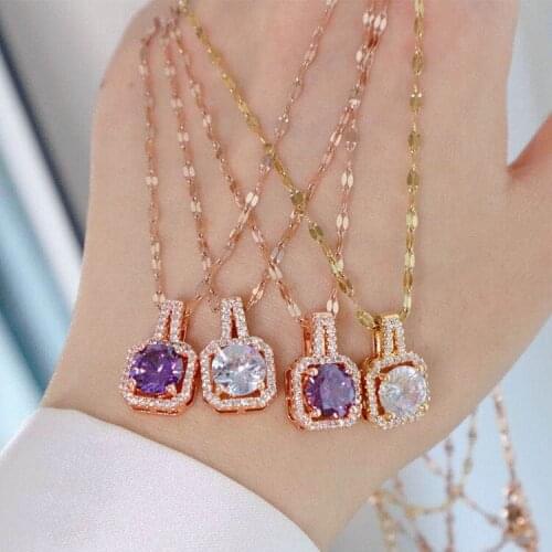 CZ Stone Necklaces & Pendants Hot Sale Gold Color Fashion Brand Vintage Cubic Zirconia Jewelry for Women Choker Necklace