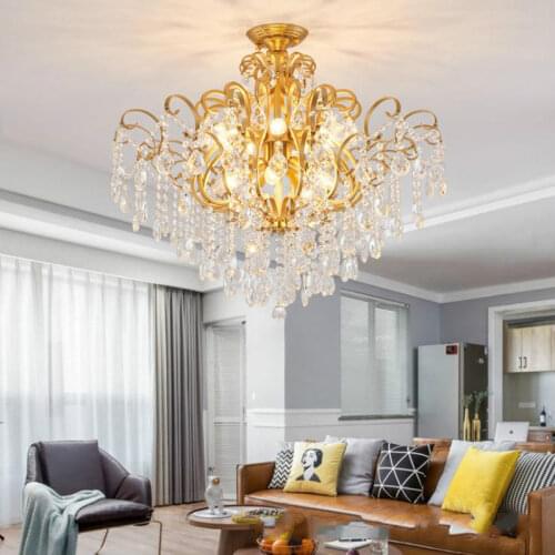Nordic Ceiling Lights Gold Crystal Lamp For Living room Kitchen Dining Table Kids room Modern LED Ceiling Hallway Corridor Light