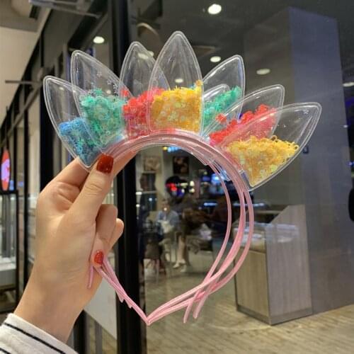 Lovely Children Sequins Rabbit Ears Girls Hairband Kids Girls Shining Crown Princess Korean Headband Party Hair Accessories
