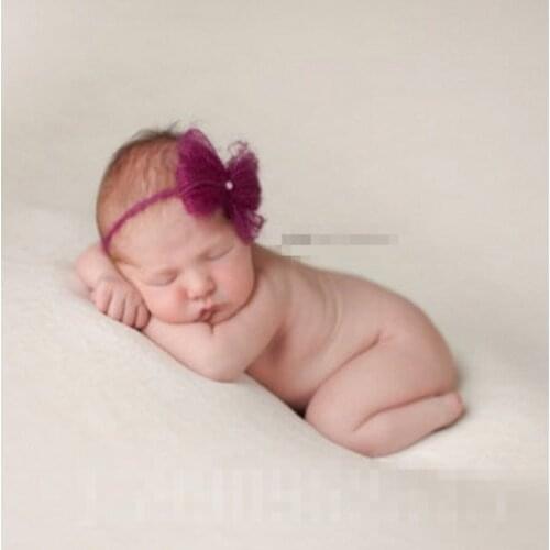 Lovely Mohair Bows Headband for Newborn Photography Props Little Baby Girl Boy Photo Shoot Props Accessories bebe fotografia
