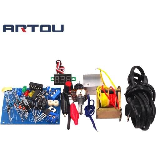 LM317 Adjustable DC Power Supply Board with Housing Electronic DIY Production Kit Student Training Parts