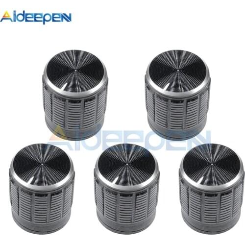 5pcs Potentiometer Knob Aluminum Knobs Cap Diameter 6MM 15x17mm Black Color Caps Electronic Component