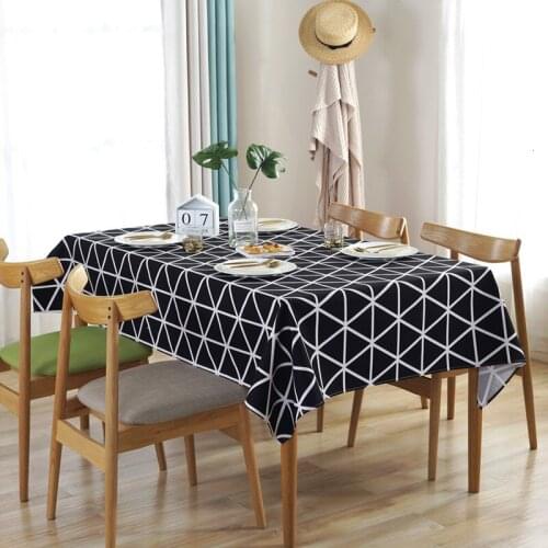 Nordic Modern Table Cloth Black White Geometry Plaid Pattern Kitchen Dining Table Cover Art Decor Home Textile Table Cloth