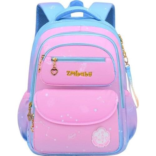 POOLOOS Elementary School Bags For Girls Cute Pink Blue Book Bag Student Orthopedic Backpack Waterproof Schoolbag Dropshipping