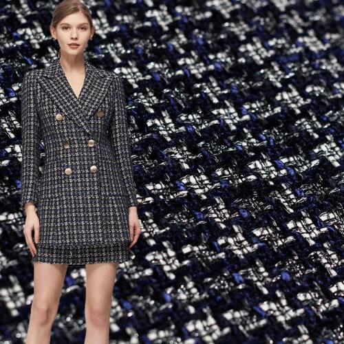 Red Raspberry France Blue Black Tweed Fabrics Garment Materials Autumn Women Jacket Suits Coat Sewing Cloth Tailor Freeshipping