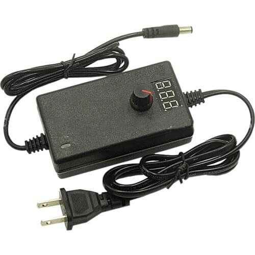Universal AC/DC 24W Power Adapter, Adjustable Voltage 3-12V 2A DC Converter, with LED Display-US Plug
