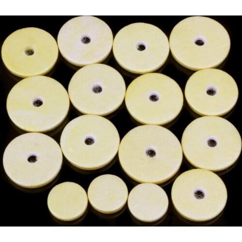 Flute Pads 16pcs /lot Yellow Close Hole Flute Leather Pads Mat Musical Instruments Clarinet Accessories